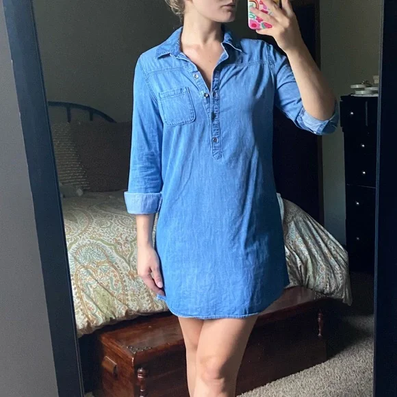 gap denim bubble dress Baby Denim Ruffle Collar Bubble Bodysuit